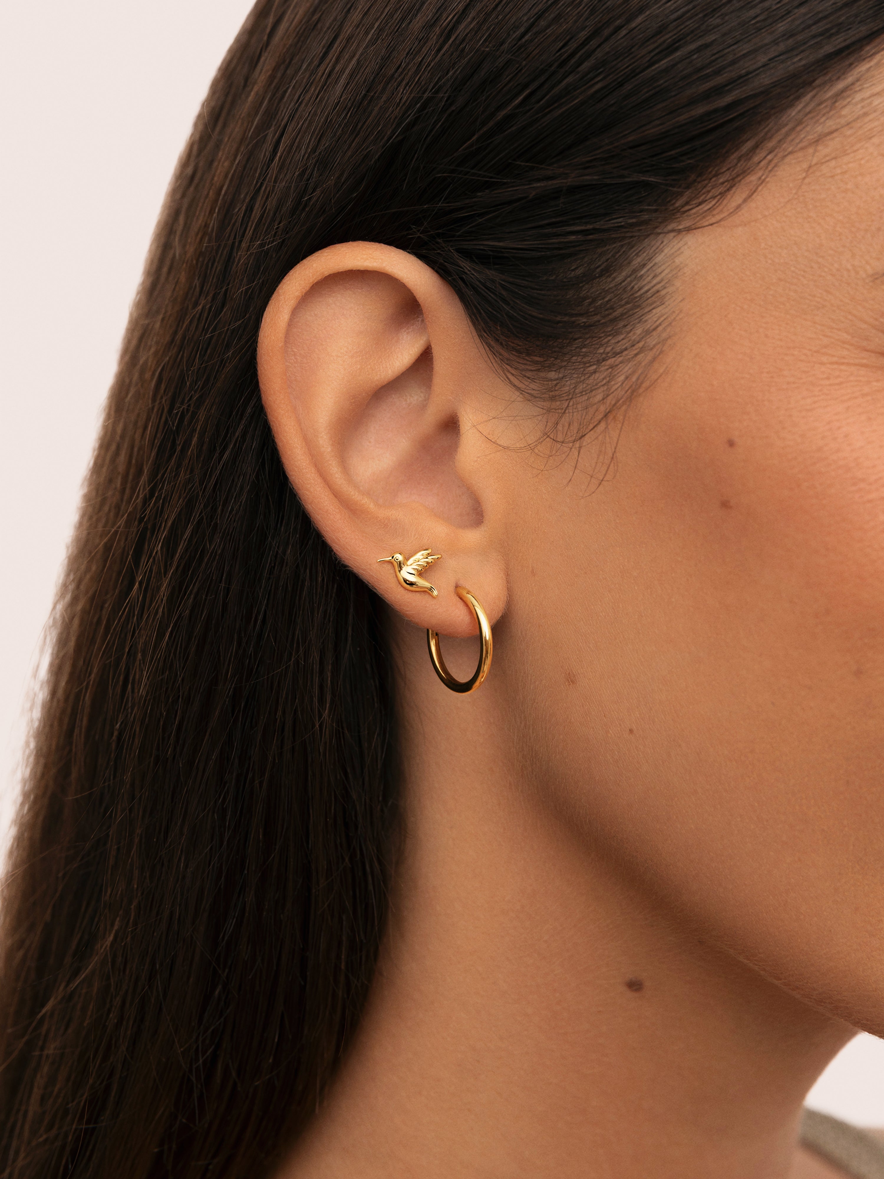 Hummingbird Gold Single Earring
