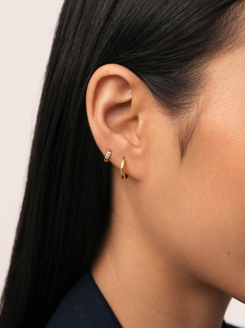 Single Hoop Earring Cleo S Colors Silver Gold Plated