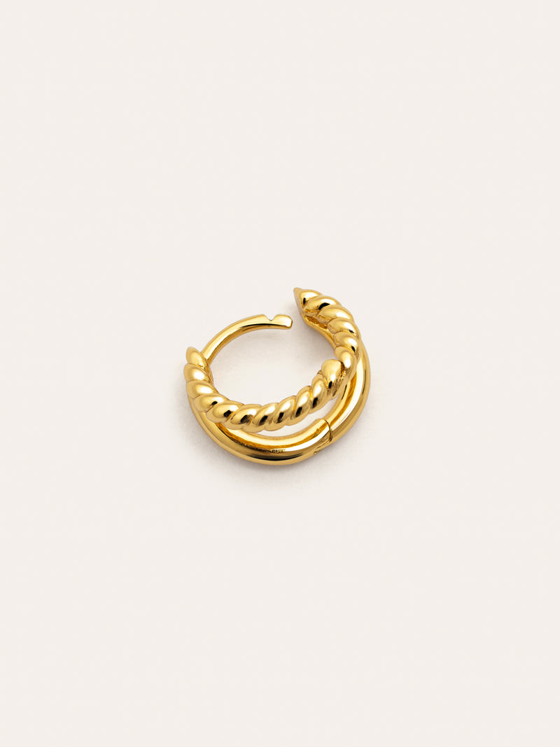 Double Tressia Gold Single Earring