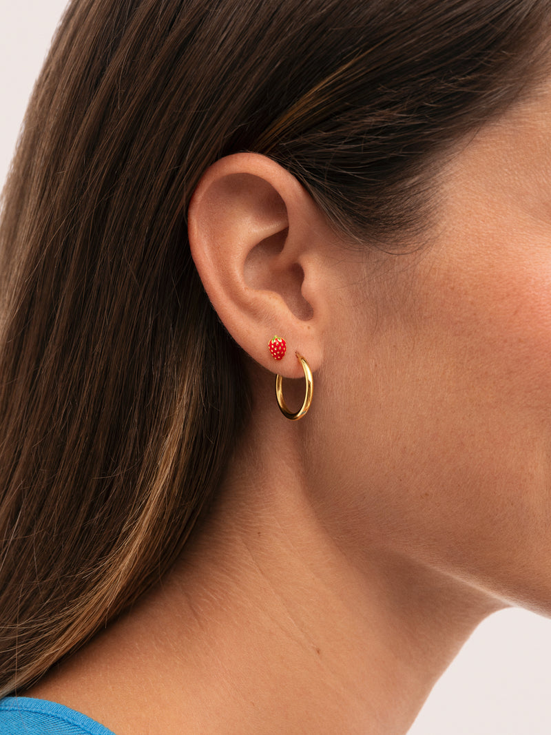 Single Earring Strawberry Gold Plated