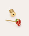 Single Earring Strawberry Gold Plated