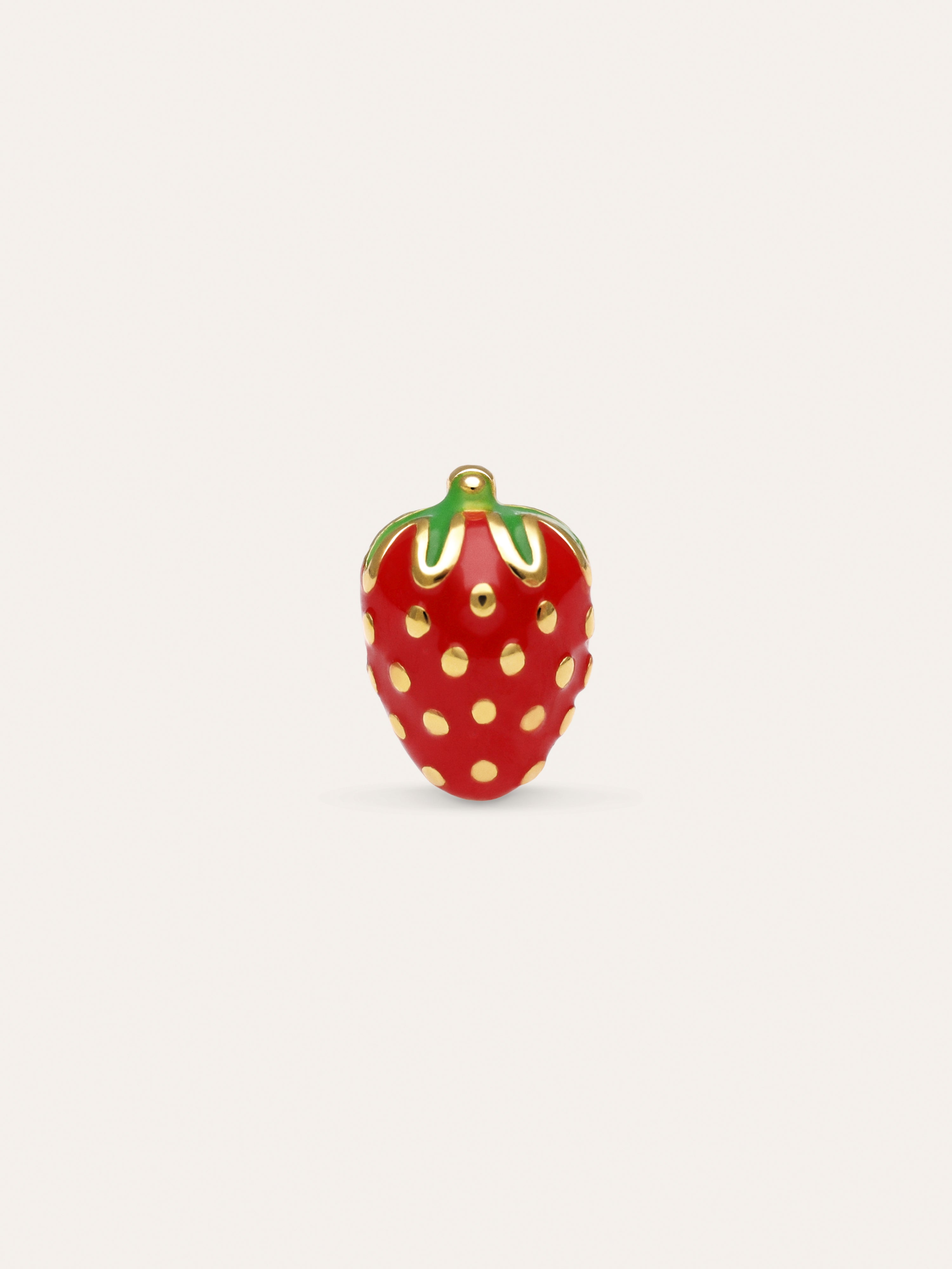 Single Earring Strawberry Gold Plated