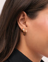 Single Earring Spark Drop Steel Gold Plated - puesto en modelo