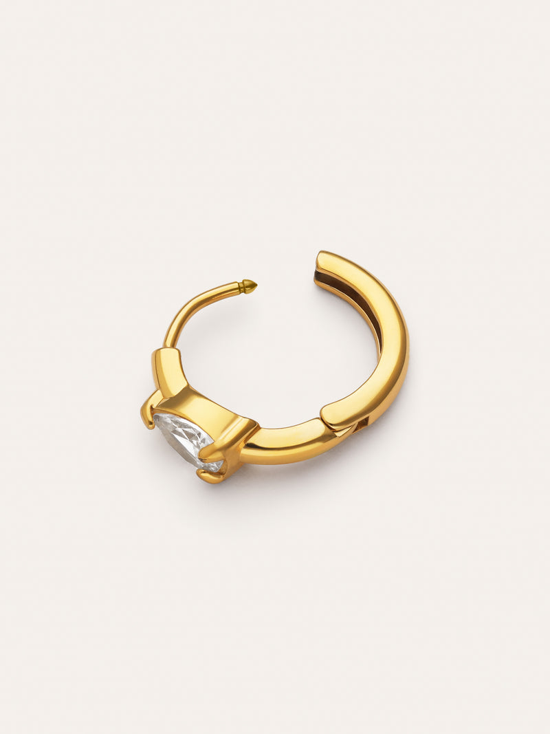 Single Earring Spark Drop Steel Gold Plated