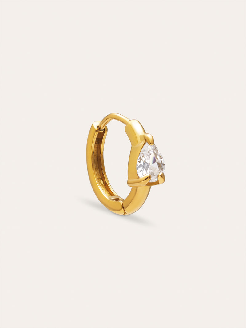 Single Earring Spark Drop Steel Gold Plated