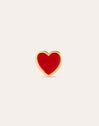 Orecchino Singolo Heart Red Enamel Placcato Oro