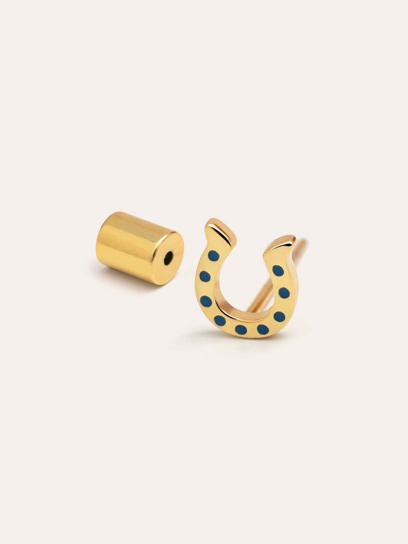 Horseshoe Gold Single Earring 