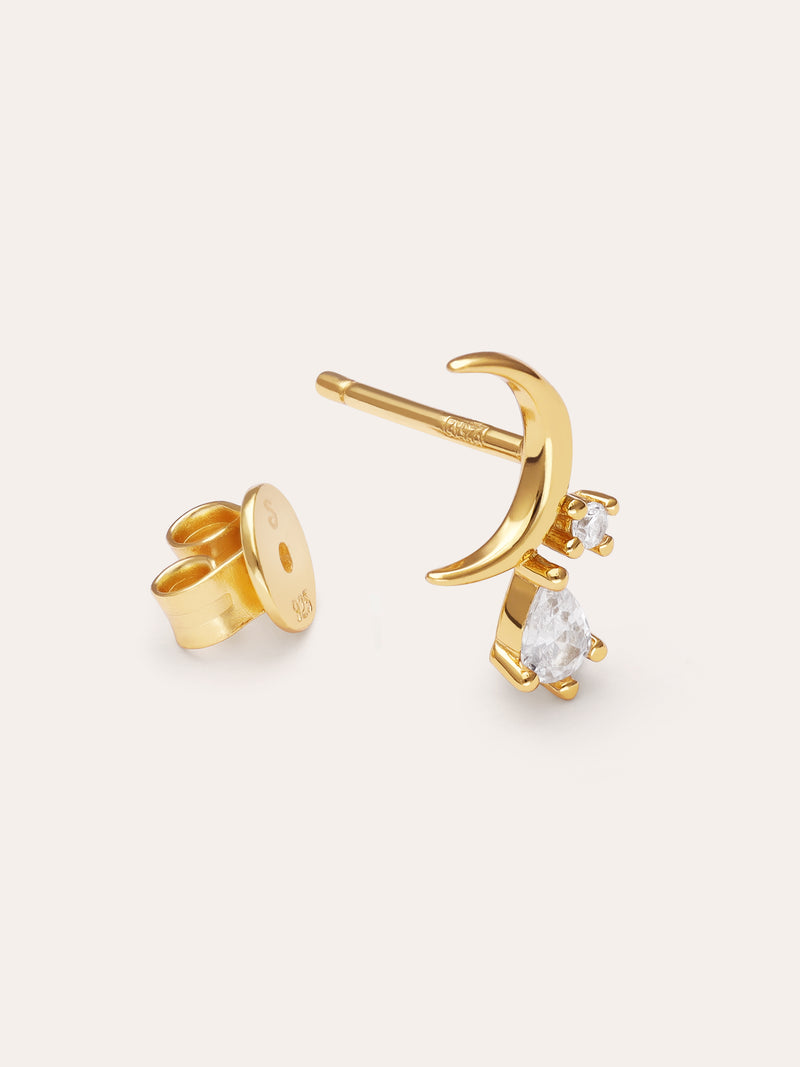 Luna Spark Gold Single Earrings 