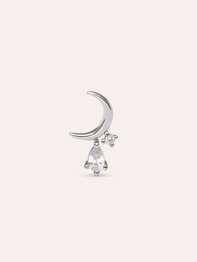 Luna Spark Silver Single Earring