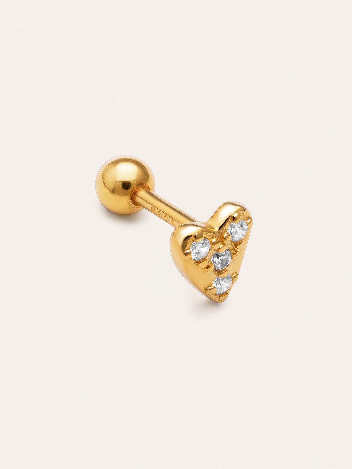 Imagen detalle de Pendiente Suelto Mini Corazón Spark Plata Baño Oro