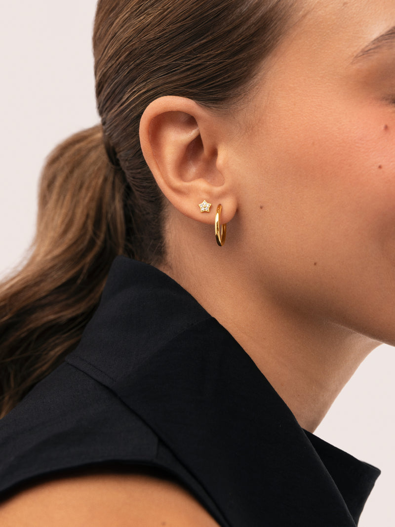 Orecchino Singolo Mini Stella Spark in Argento Placcato in Oro