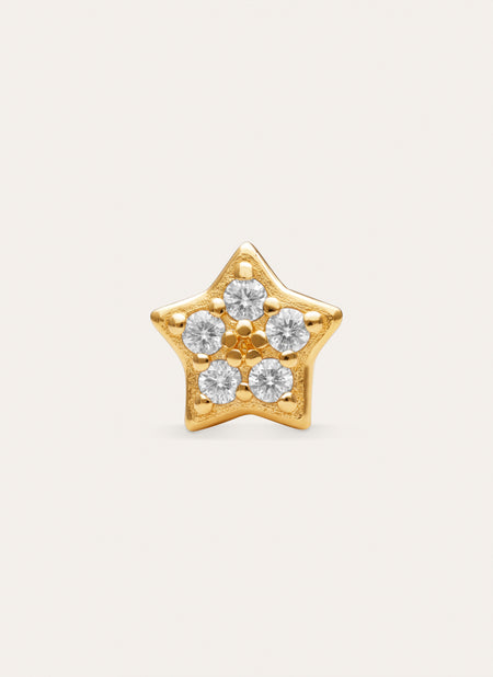 Mini Spark Star Gold-Plated Silver Single Earring