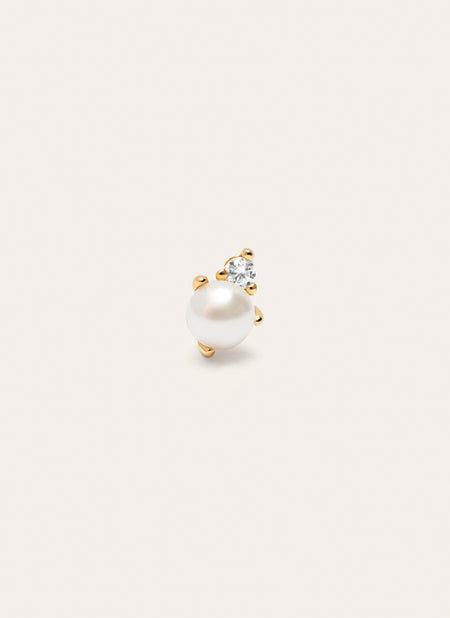 Pearl Spark Gold Single Earring
