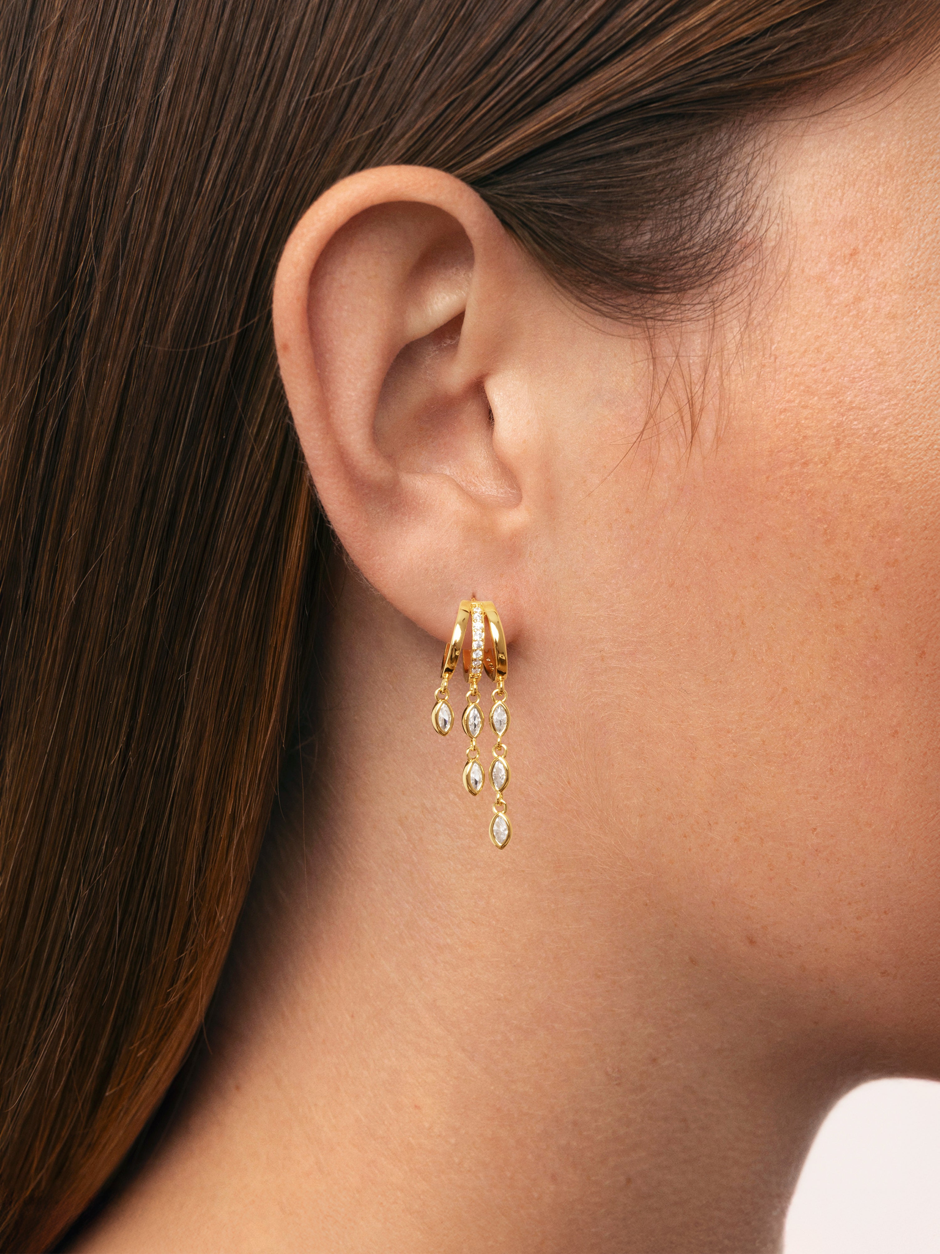 Triple Drip Gold Single Earring