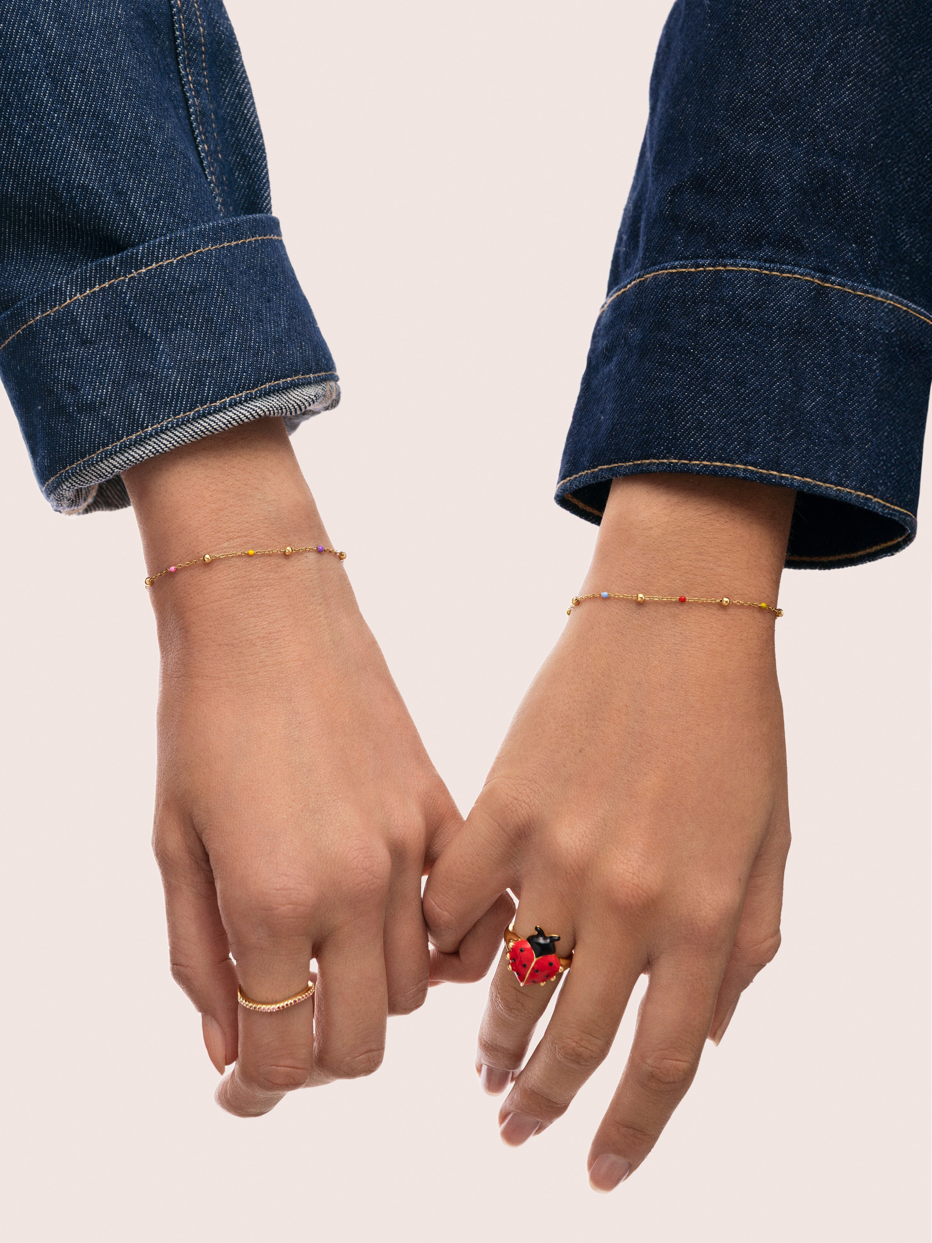 Friendship Color 2 Pack Gold Bracelets