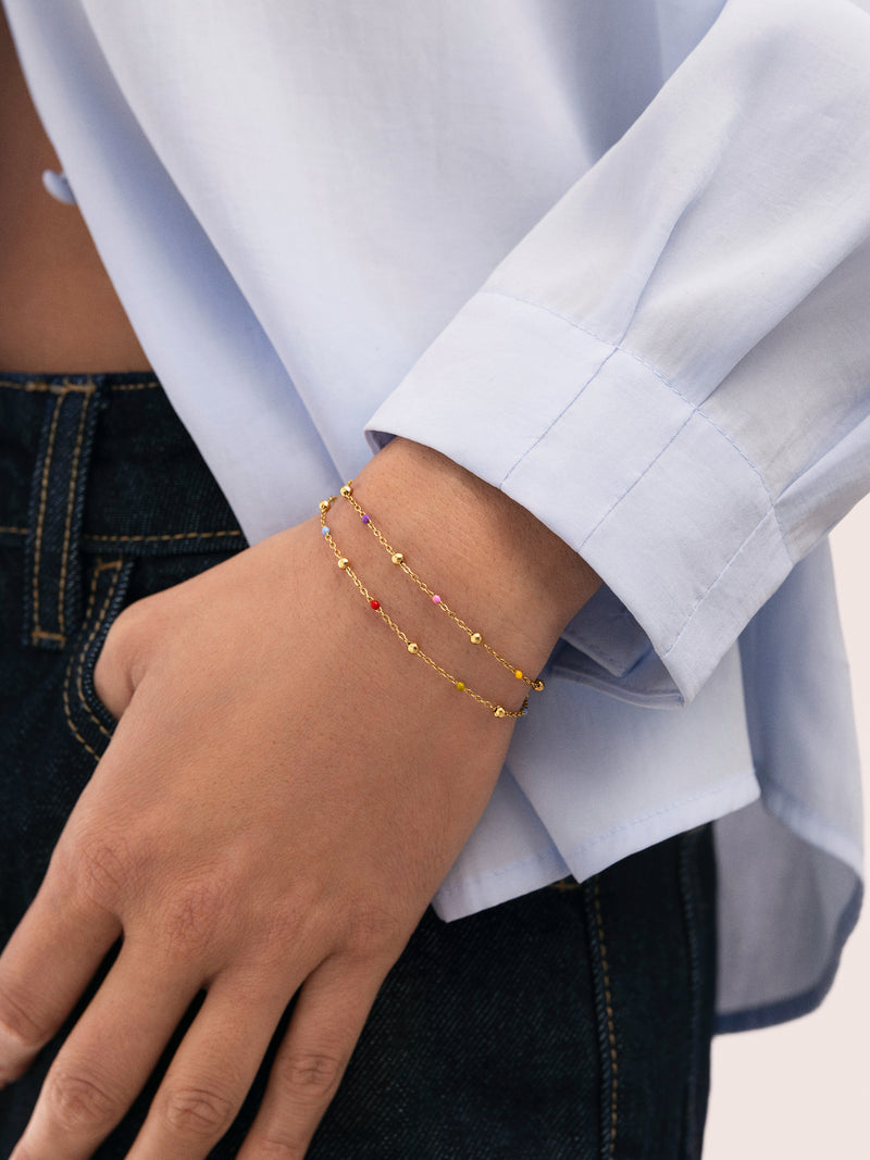 Friendship Color 2 Pack Gold Bracelets