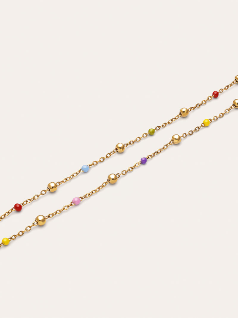 Friendship Color 2 Pack Gold Bracelets