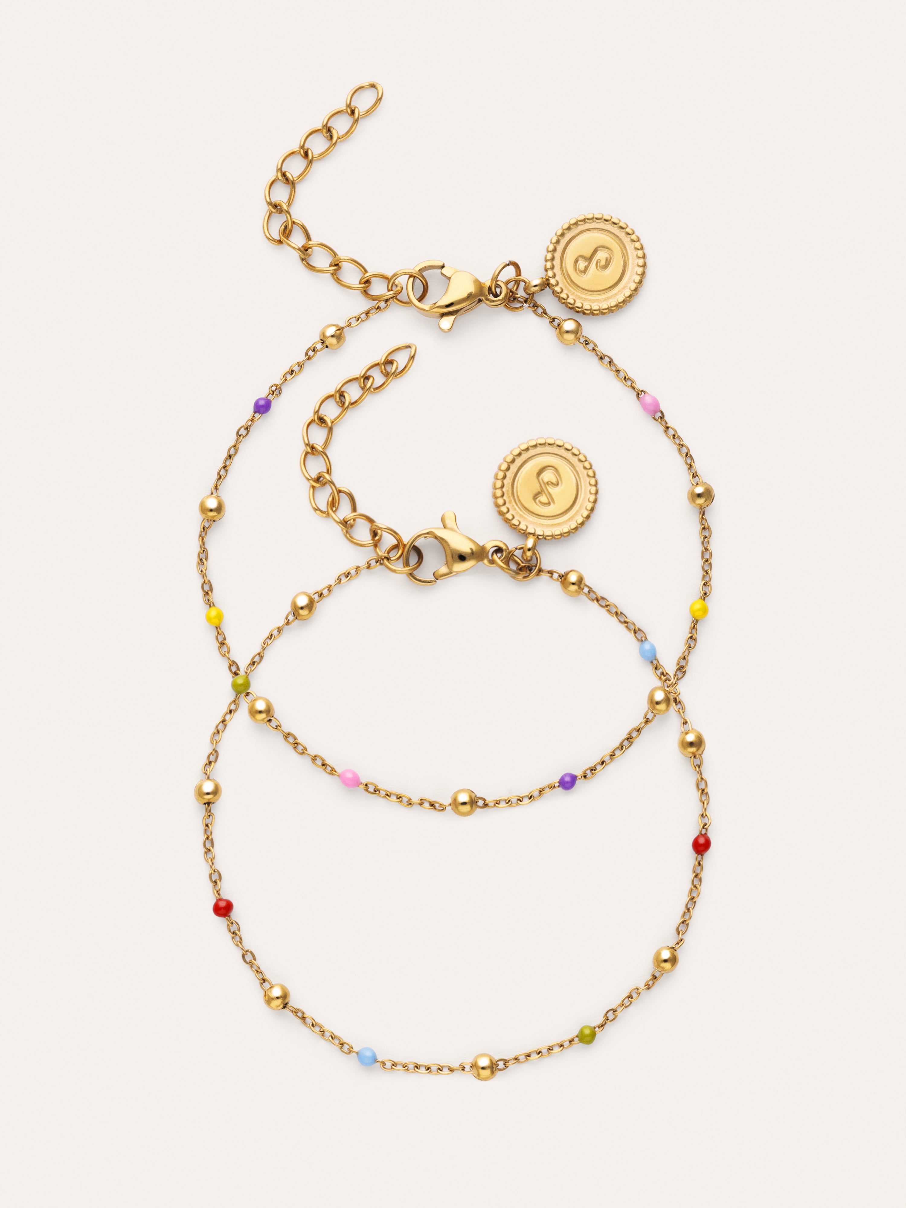 Friendship Color 2 Pack Gold Bracelets