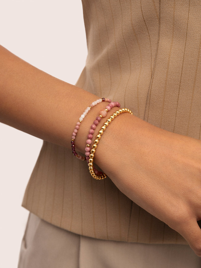 Amulet Rodocrosita Stainless Steel Gold Bracelet