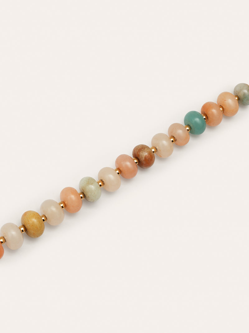 Pulsera Ámbar Stones Acero Baño Oro