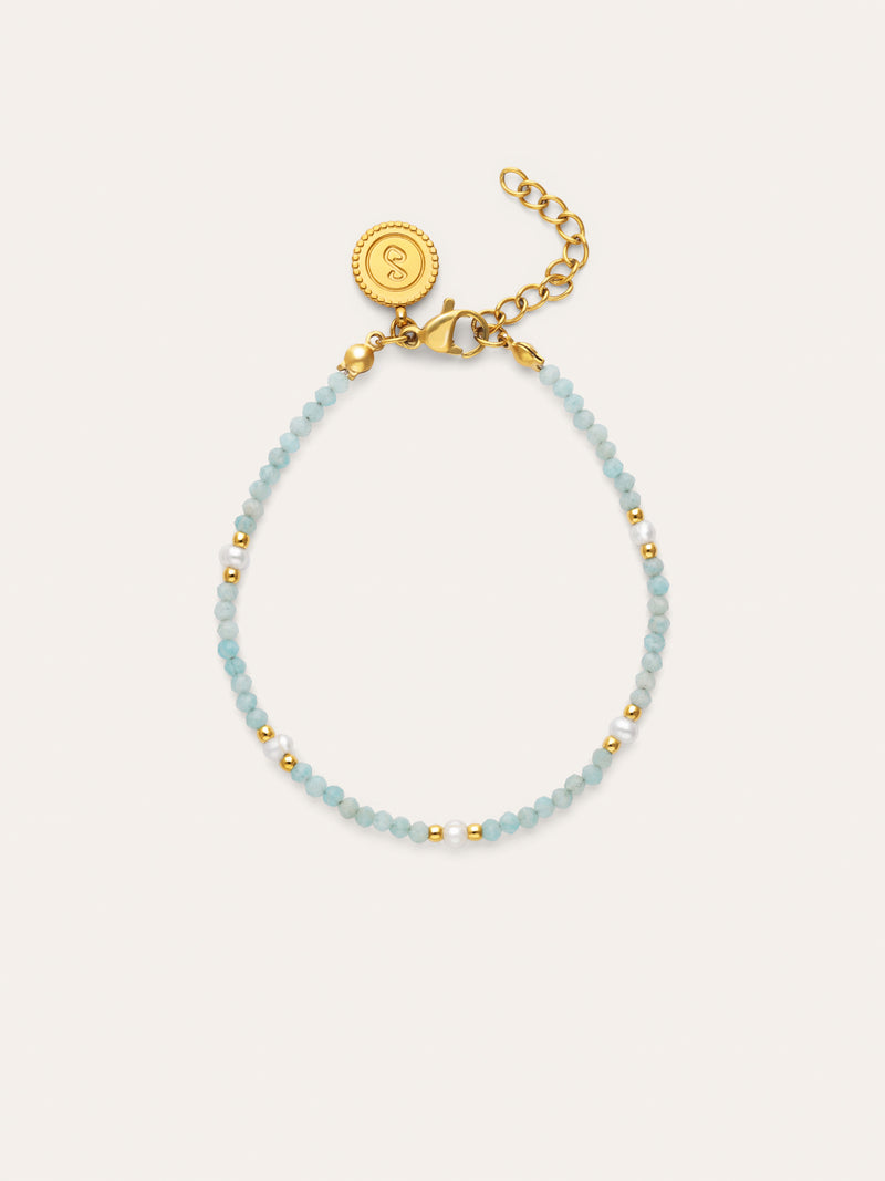 Pulsera Azulina Acero Baño Oro