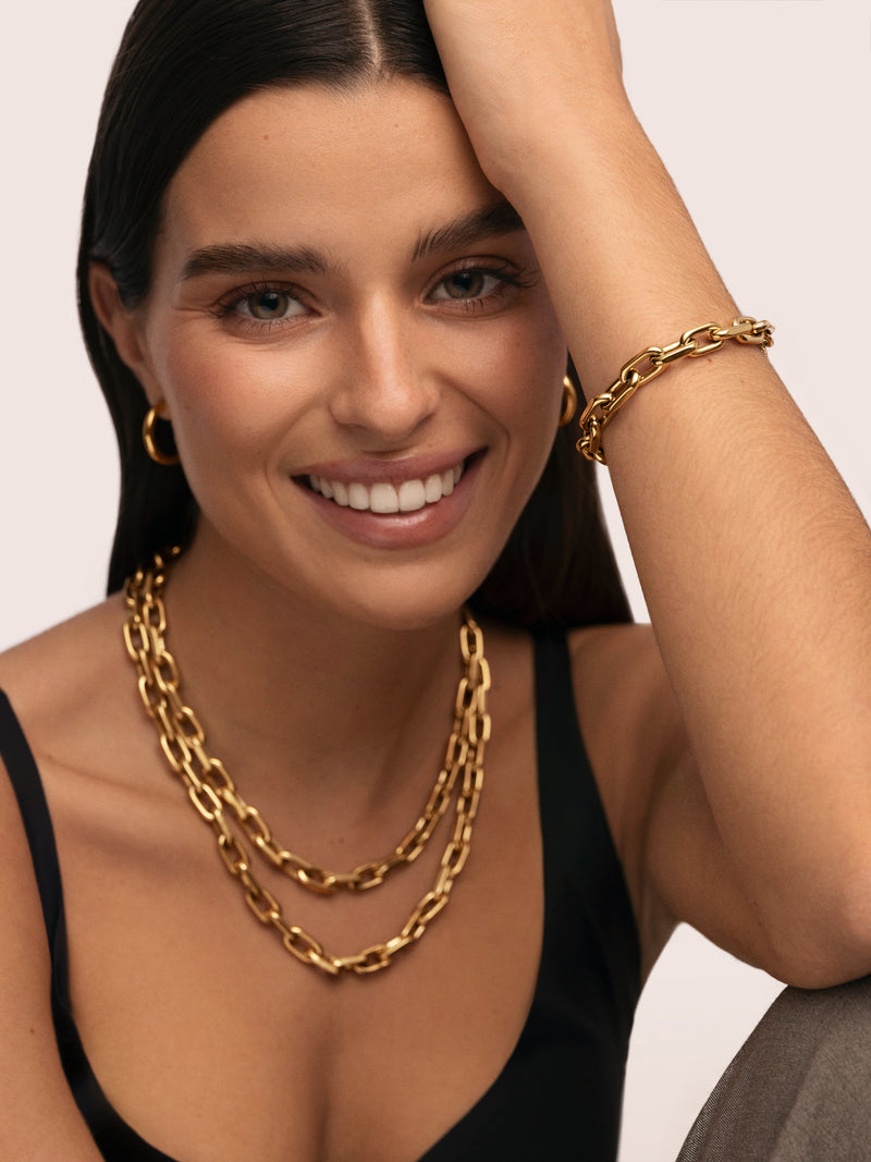 Big Link Stainless Steel Gold Bracelet