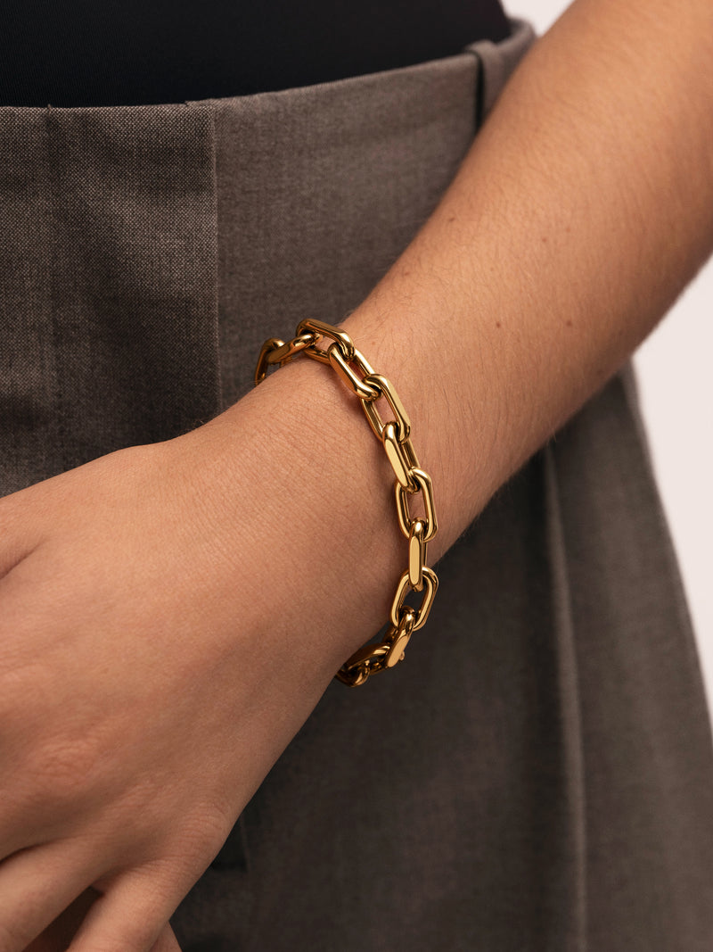 Big Link Stainless Steel Gold Bracelet