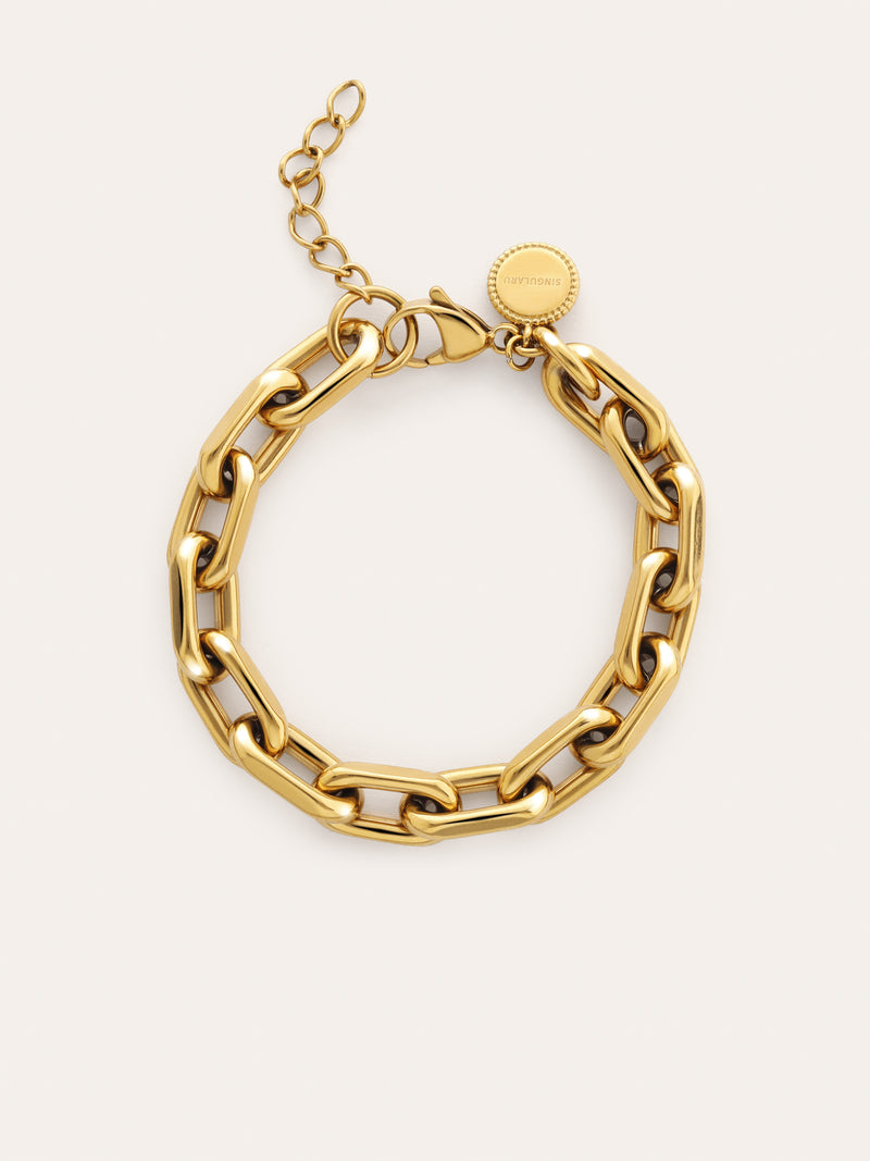 Big Link Stainless Steel Gold Bracelet