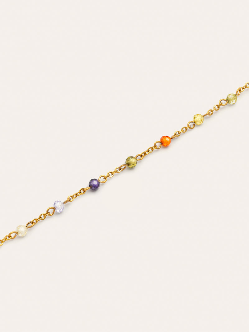 Crystal Colors Sunset Stainless Steel Gold Bracelet