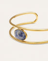 Brazalete Cianita Acero Baño Oro
