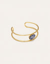 Brazalete Cianita Acero Baño Oro
