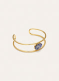 Brazalete Cianita Acero Baño Oro
