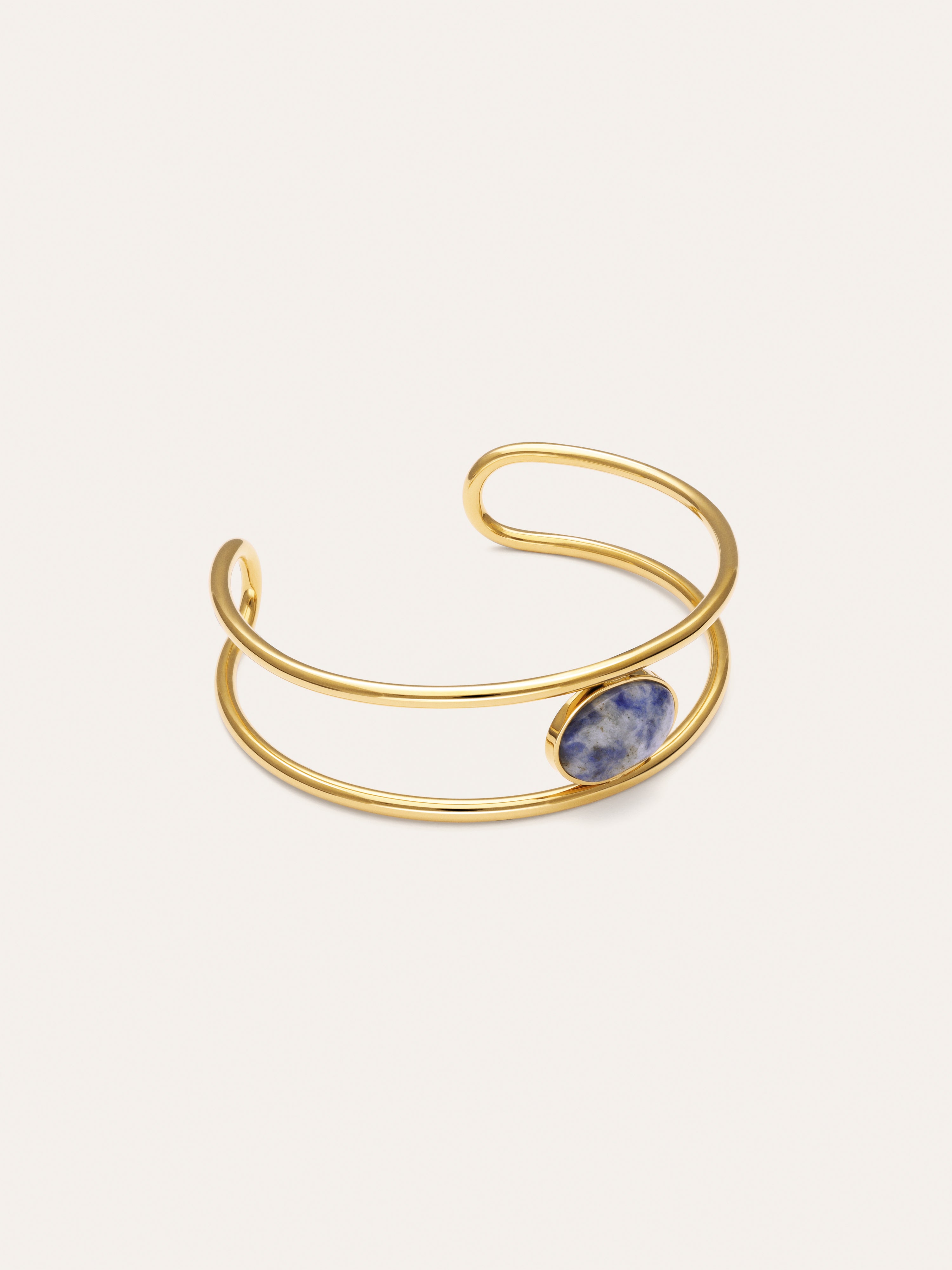 Brazalete Cianita Acero Baño Oro