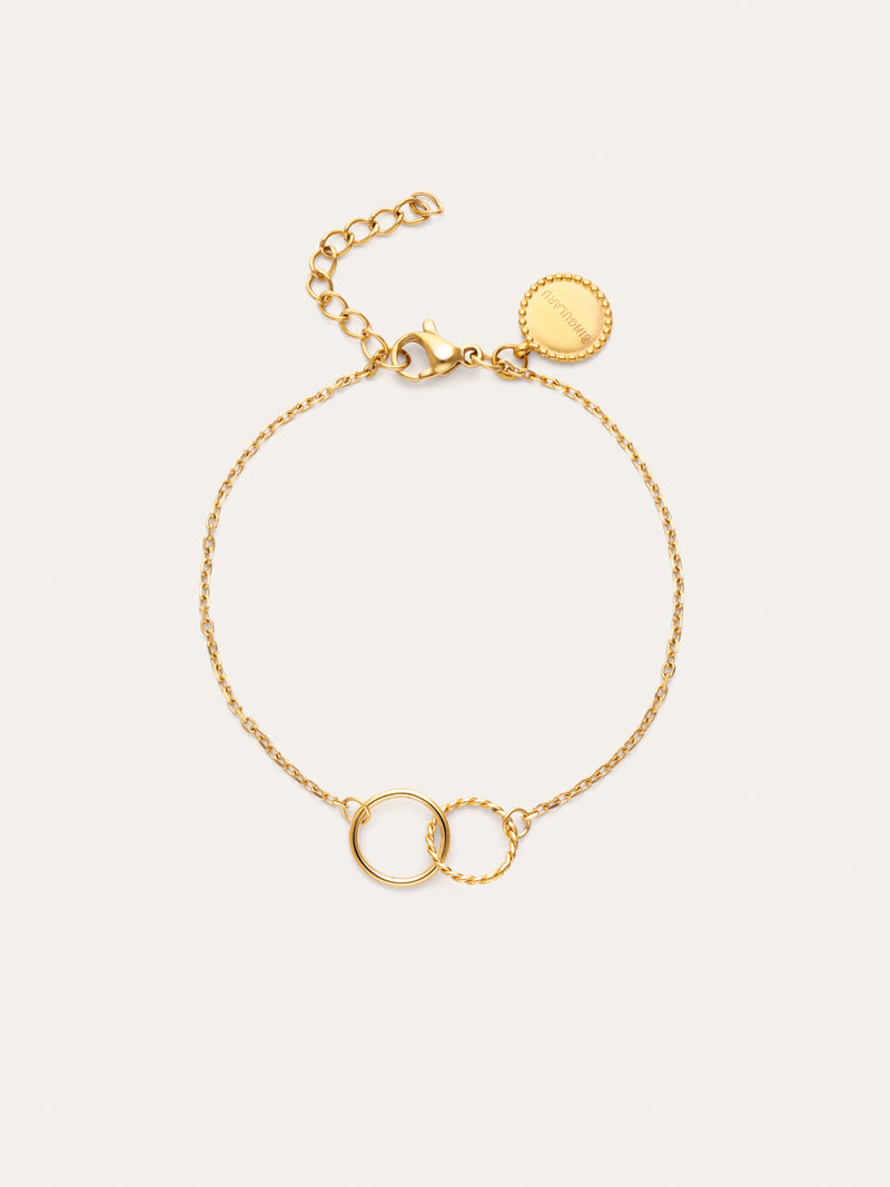 Pulsera Circles Twist Acero Baño Oro