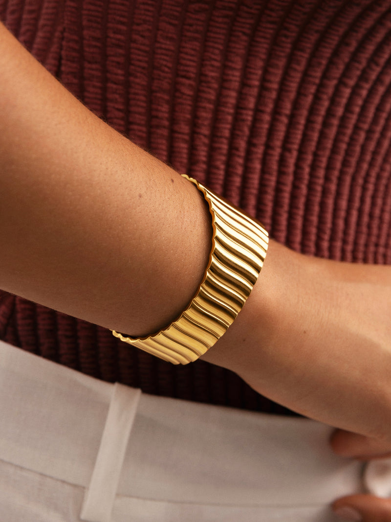 Brazalete Cordelia Acero Baño Oro