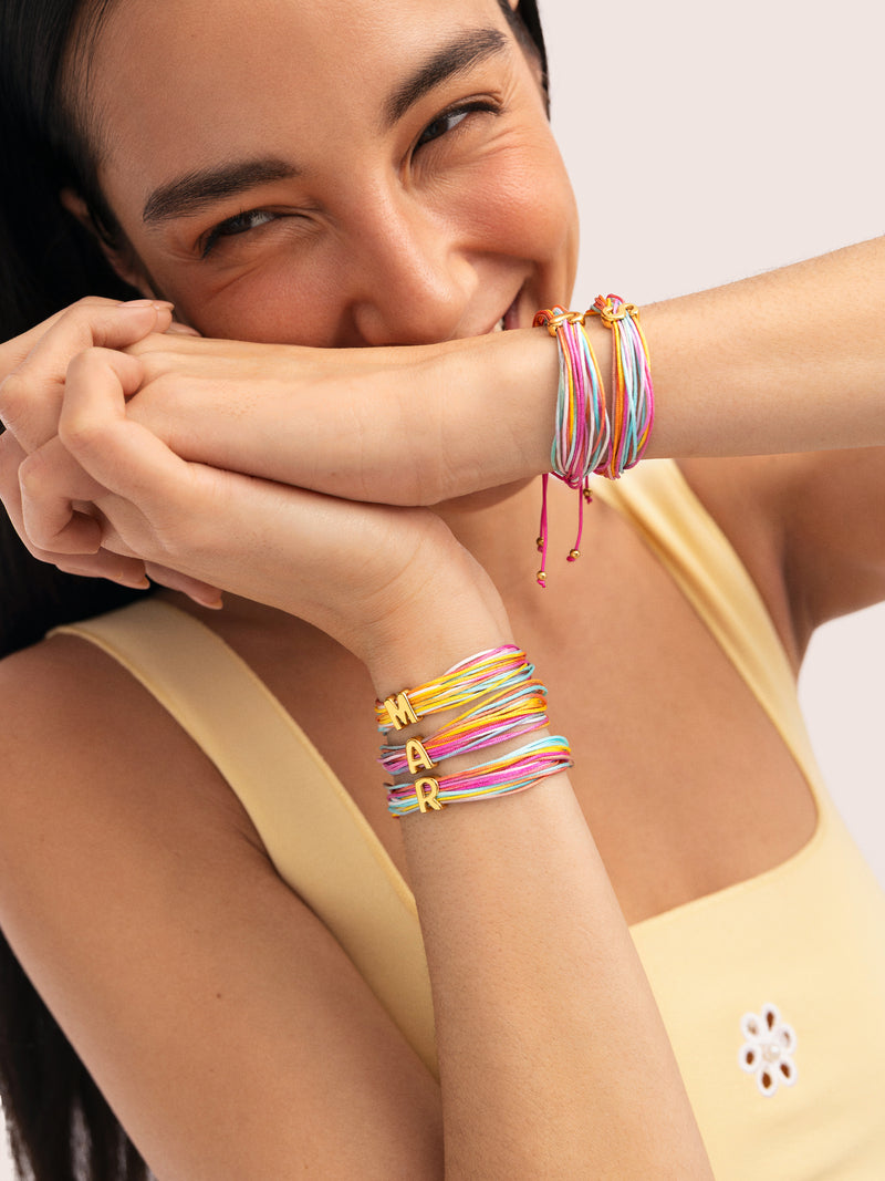 Personalized Color Rainbow Stainless Steel Gold Bracelet