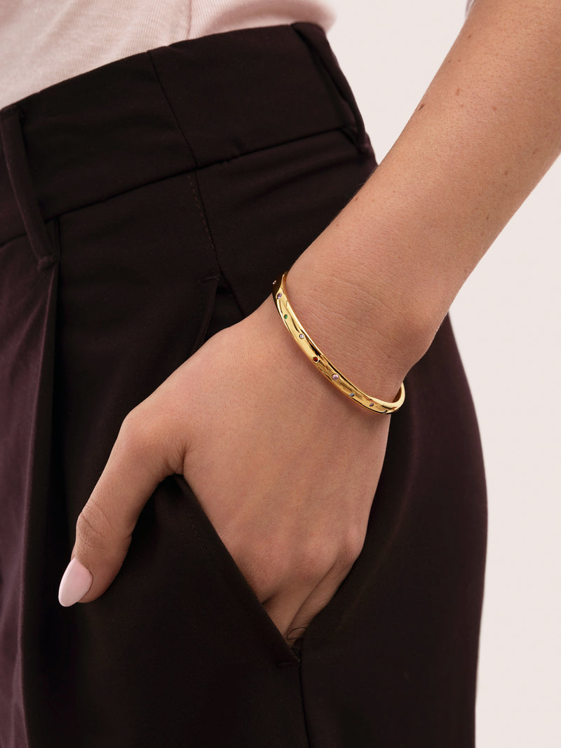 Curve Rainbow Stainless Steel Gold bracelet