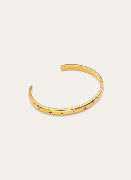 Curve Rainbow Stainless Steel Gold bracelet