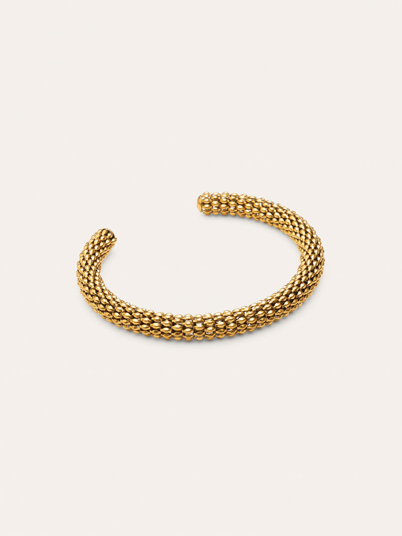 Brazalete Disco Acero Baño Oro