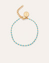 Armband Dots Turquoise Enamel Staal verguld met goud