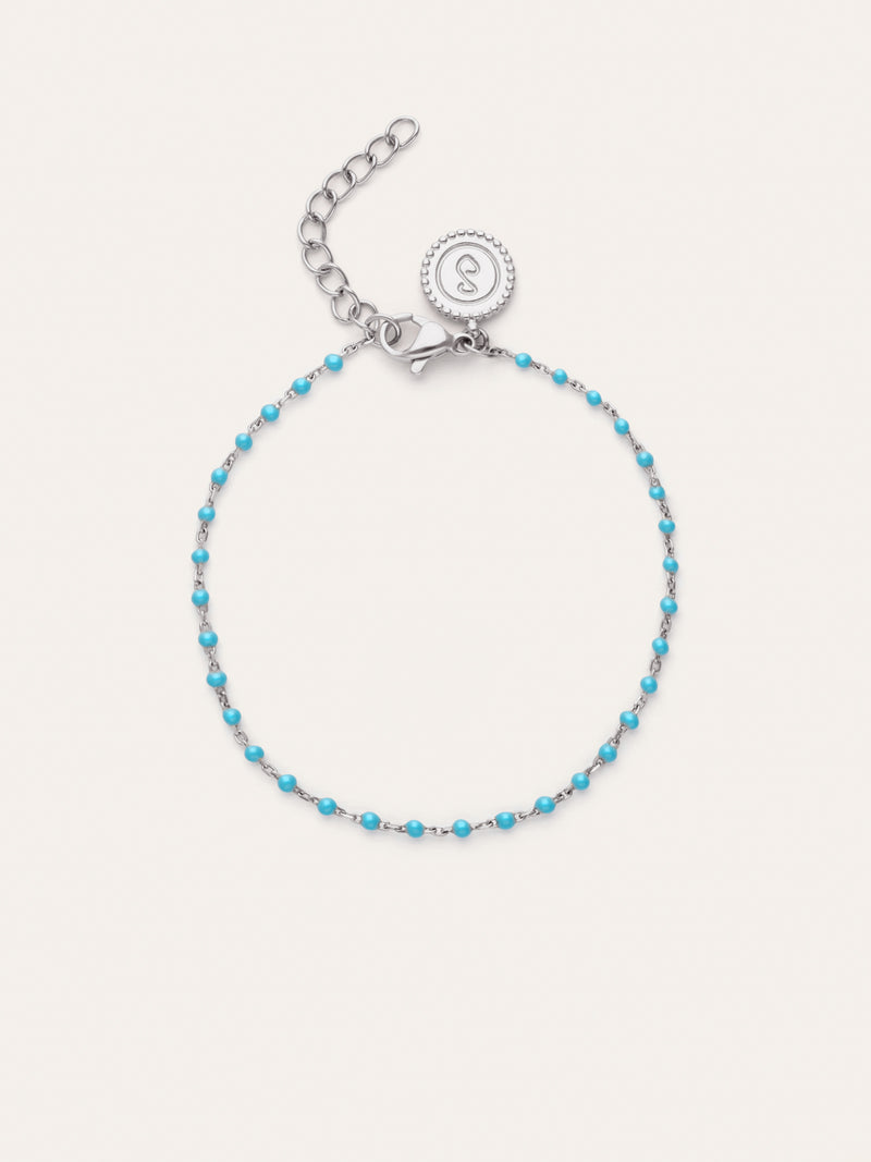 Pulsera Dots Turquoise Enamel Acero