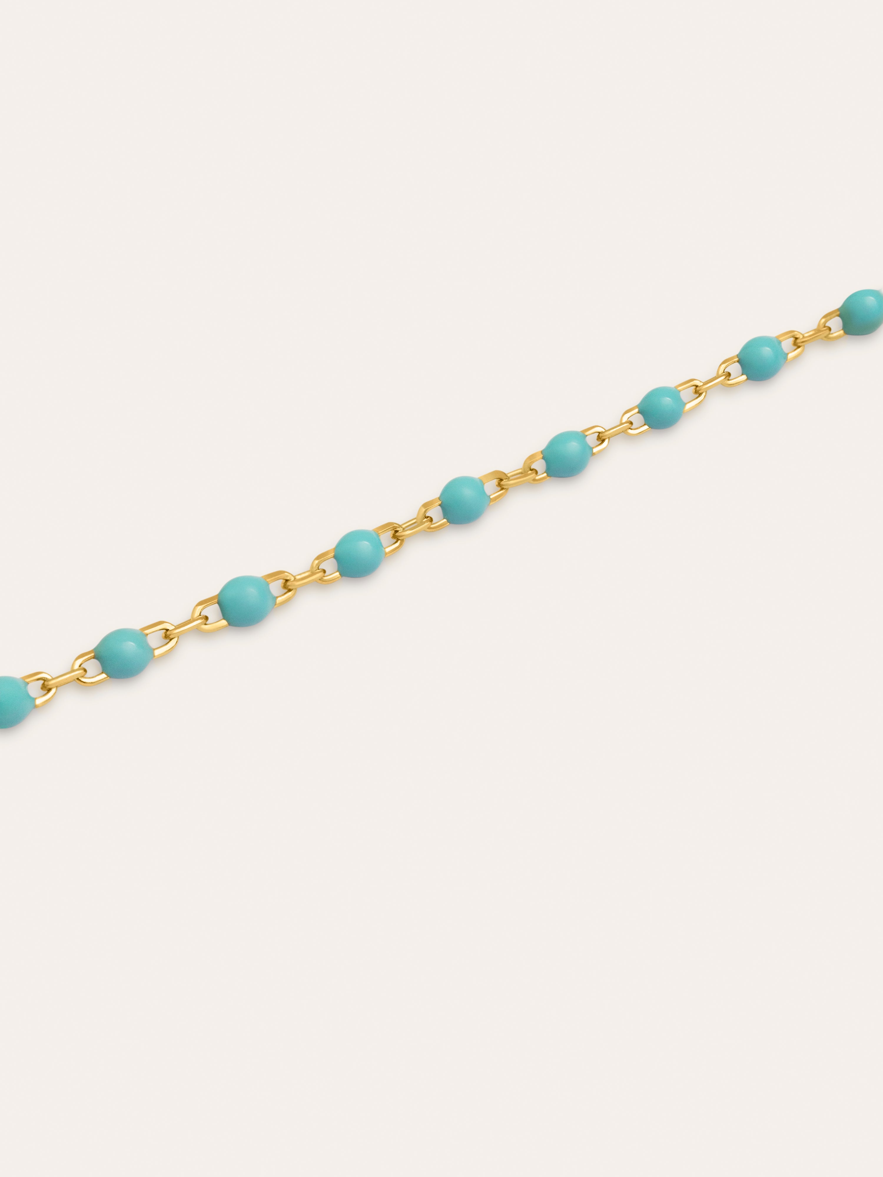 Pulsera Dots Turquoise Enamel Plata Baño Oro