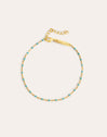 Pulsera Dots Turquoise Enamel Plata Baño Oro