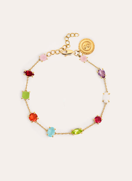 Pulsera Drop Orquidea Baño Oro