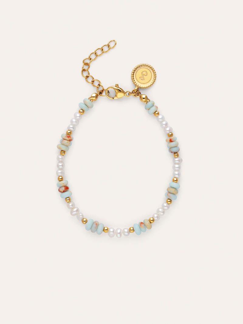 Daylight Pearls Stainless Steel Gold Bracelet