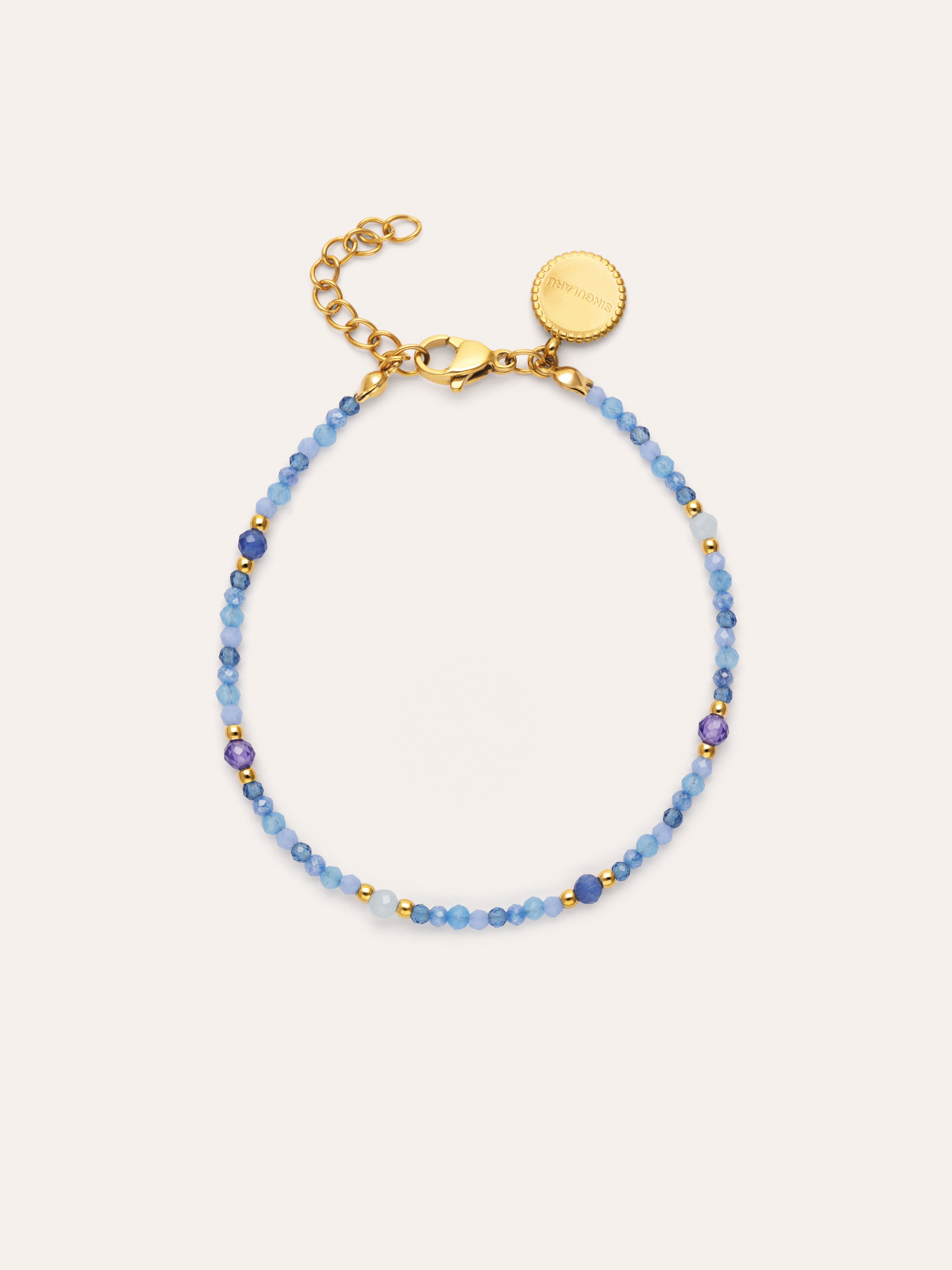 Glam Blue Stainless Steel Gold Bracelet