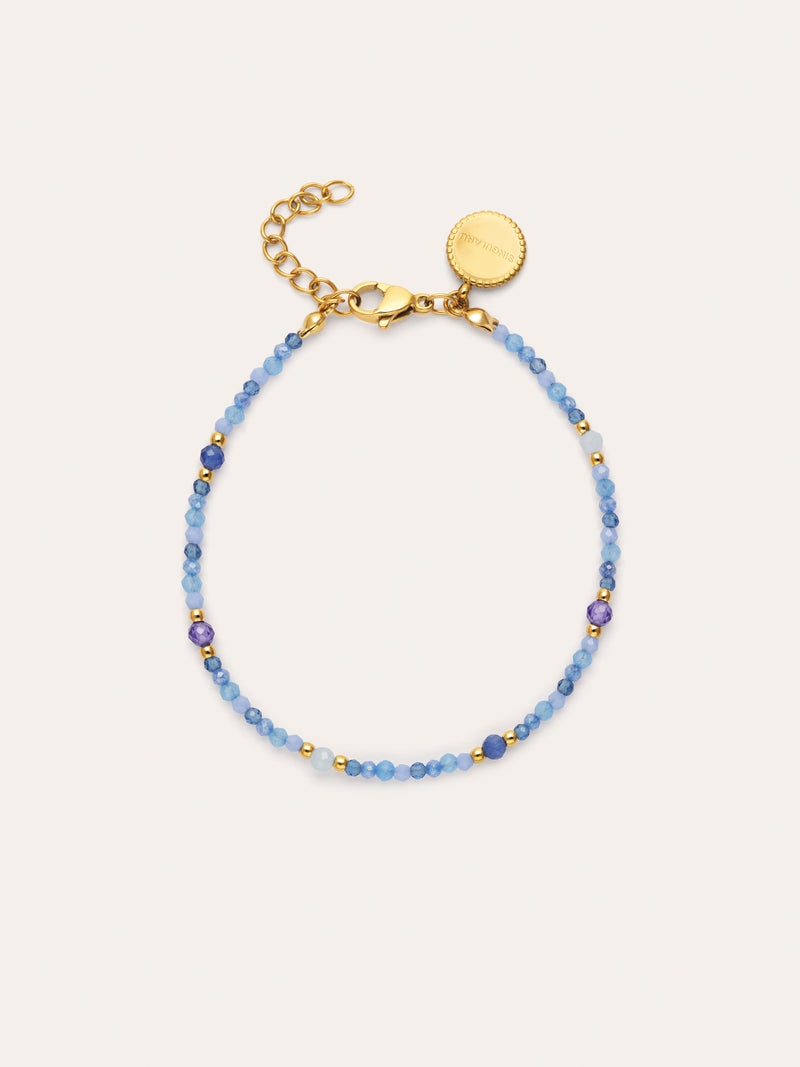 Glam Blue Stainless Steel Gold Bracelet