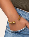 Brazalete Gota Acero Baño Oro