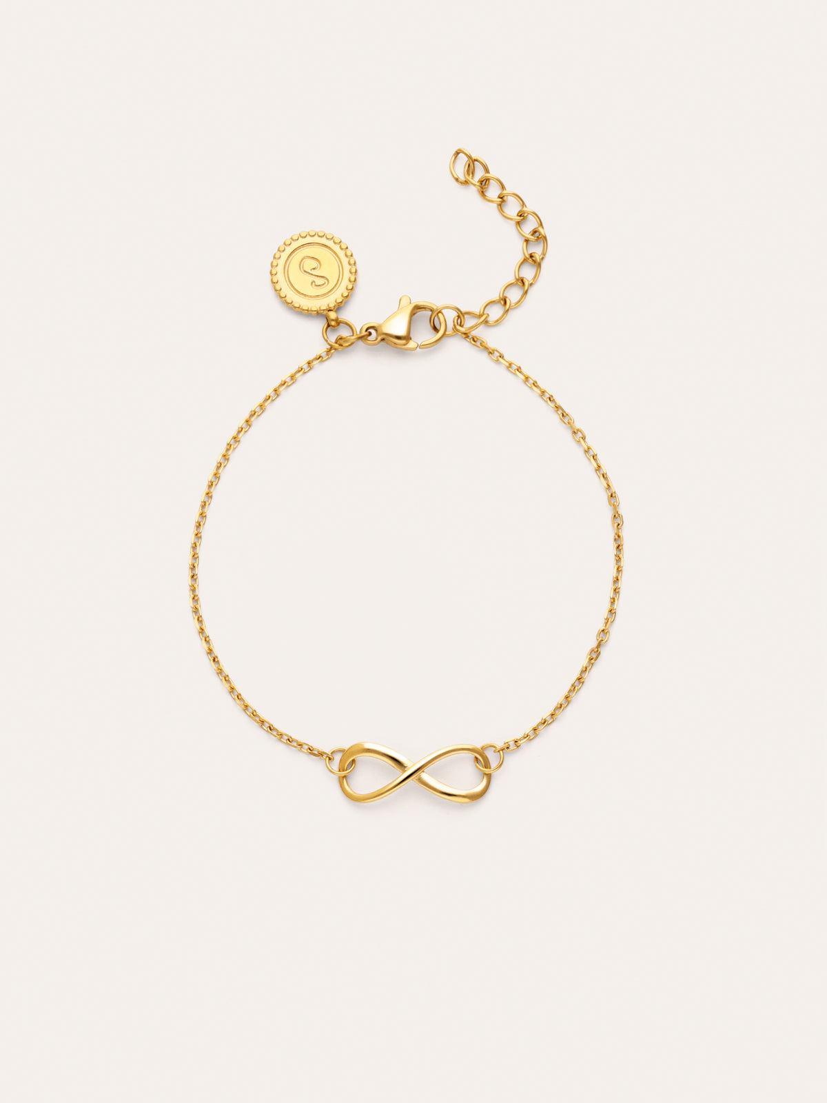 Bracelet Infini Acier Plaqué Or