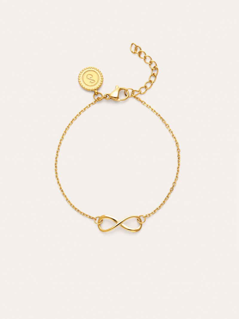 Bracelet Infini Acier Plaqué Or